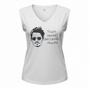 Johnny Deep's 'TRUTH NEVER PERISHES"  w/Graphic of Johnny V-Neck Tank Top